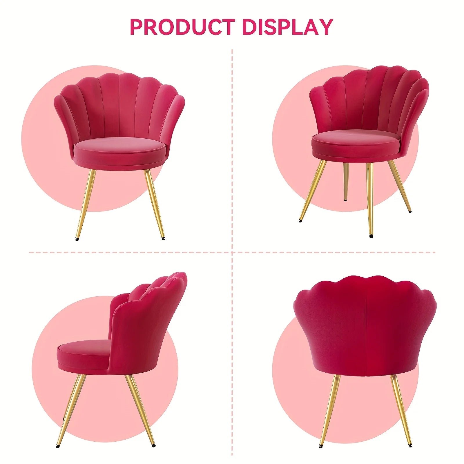 Modern Velvet Accent  Chair With Back, Upholstered Vanity For Makeup Room, Makeup Side  Desk  With Golden Me