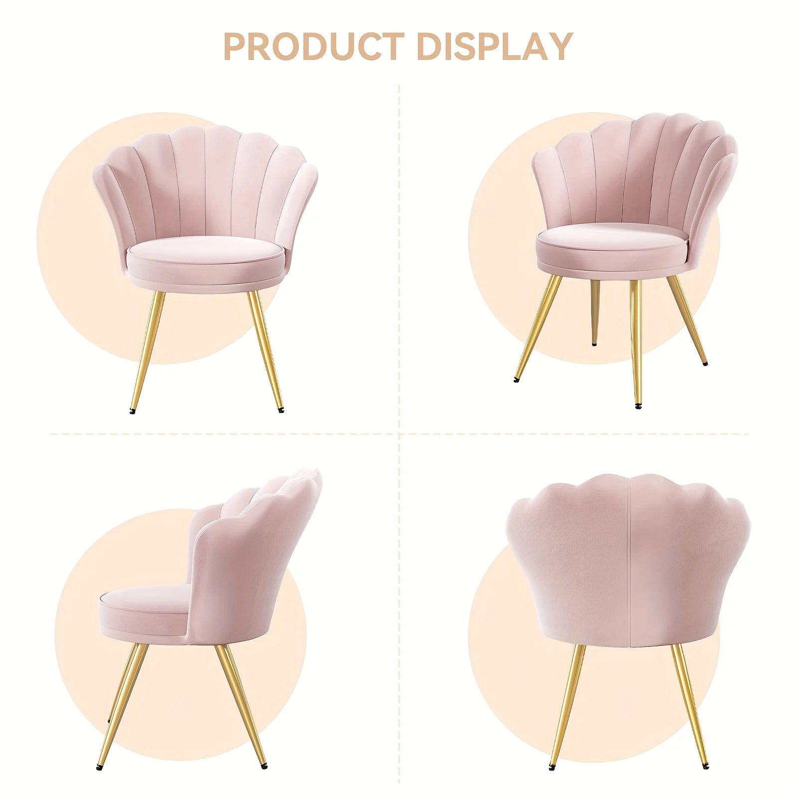 Modern Velvet Accent  Chair With Back, Upholstered Vanity For Makeup Room, Makeup Side  Desk  With Golden Me